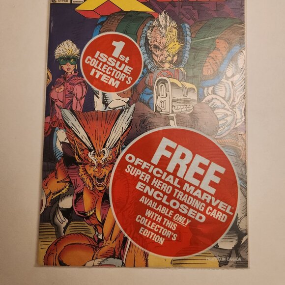 X-Force #1 (1991) Marvel Comics, Unsealed Pollybag without Trading Card, NM - Picture 2 of 14